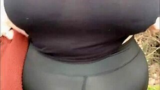 Exhibitionist Mature Flashes Big Tits In Miniskirt No Panties Voyeur Stroll