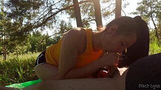 innocent picnic bts twists into juicy outdoor blowjob and ass cumshot