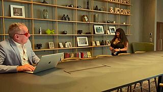 mistress april punishes slave with latex stockings, heels, and toe humiliation