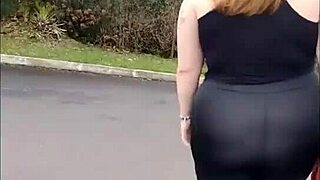 Exhibitionist Mature Flashes Big Tits In Miniskirt No Panties Voyeur Stroll