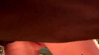 Suggestive forest tryst where ebony beauty takes massive black cock deep