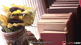 japanese office lady nana kunimi slurps big cock hungrily at work uncensored