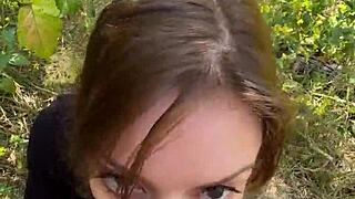 Petite Romanian Nadia Noja Teases POV Hiking Trail Blowjob Dare?