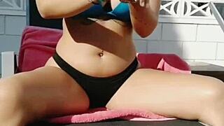 Claudia Bavel STRIPTEASE and OUTDOOR MASTURBATION Compilation Frenzy