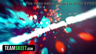 breeding hot nerdy petite friends mira monroe selina imai 3some creampie 😈