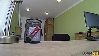 Lei Fingers Masturbates Office Hidden Cam for Loan Cash