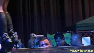 Cock Sharing Thrills Crowd on Public Sex Fair Stage