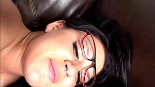 Eva angelina keeps glasses on for intense one-on-one pounding