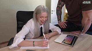 I couldn't resist fucking my hot student slut mid-lesson