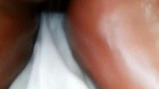 Big booty ebony wife oiled up for deep sensual massage play