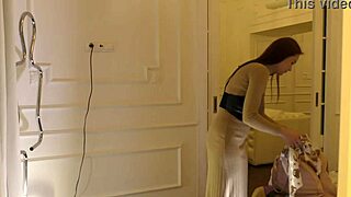 Skinny Slut Strips No Panties for Hot Lesbian Girlfriend Casting Tease