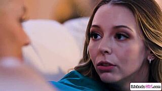 Milf passionately fingers petite lesbian teen's wet pussy