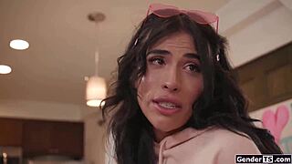 Busty shemale avery lust sneaks bareback anal on her tgirl roommate?