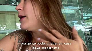 brazilian damiana flashes tits and ass voyeur style across europe