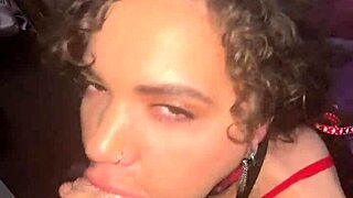curly-haired nympho slurps cock sloppy before wet facial from flaxk pov