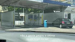 brazilian damiana flashes tits and ass voyeur style across europe