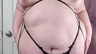 chubby bbw shakes huge ass in tight lingerie