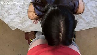 fixing lightbulb then she pounces for deep cock suck 😈🍆💦 whoa!