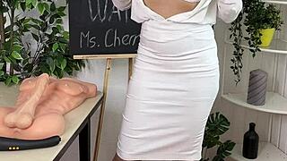 wanna see me wank over sexy teacher in stockings heels glasses spanking my ass through see thru? 