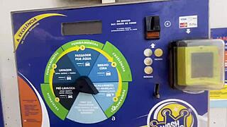 brazilian damiana flashes tits and ass voyeur style across europe