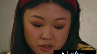 Lexi Luna devours Lulu Chu's pussy driving her to screaming orgasms