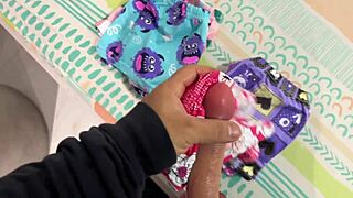 perverted stud rubs dirty cock on intimate zone begging for rough fuck