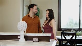 Gorgeous Brunette Gags on Cock Fucked Doggystyle for Cuckold Husband!