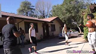 milf blowbang sucks multiple black monster cocks for cum