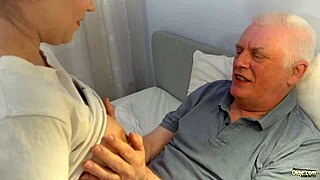 Irina cage bounces on two old cocks and swallows hot cumshot