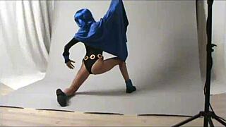 Public Teen Cosplay Raven Teases Amateurs in Outdoor Costumes