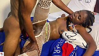 African bitch face fucked rough doggystyle