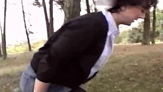 hey, want to watch this milf get paid to finger outdoors?