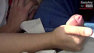 Heart-Racing Thrill of Classmate's Risky Under-Table Handjob During Lesson