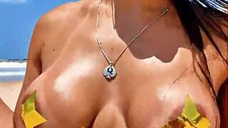 sexy wife fucks huge cock photographer on beach