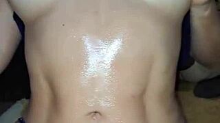 sexy latina blonde solo anal dildo masturbation squirting