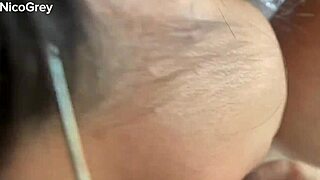 Tattooed busty 18yo teen gags deep on big cock in shocking pov ball lick