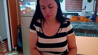 Stepsons Friend Fucks Me Rough Kitchen Pussy Spreading Cum On Ass