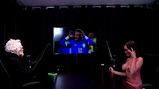 brunette alice vasconcelos bares huge tits rides chubby guy in sheer red