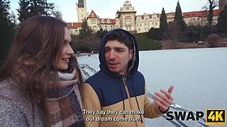 Kinky Couple Threesome Wife Swap Hot Girl Boyfriend Watches Glass Wall