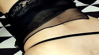 pov wife bends over in lingerie for erotic doggy anal sex