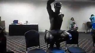 Fat slut gulps massive cock at wild outdoor party