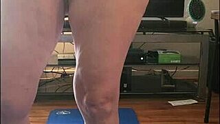 Sexy Vee Stretches Naked in Yoga Poses Flashing Saggy Tits and Pussy