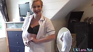 british nurse, blow this patient's throbbing cock deep?