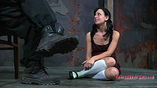 hey babe this sexy brunette slave toying her pussy hardcore bdsm style