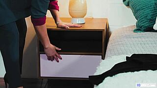 angry mature blonde milf catches young woman using vibrator and licks her pussy