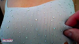 horny slim brunette mercedez vibes her tight pussy while sucking cock