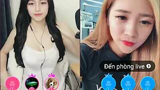 Two cute korean girls tease sexy webcam livestream