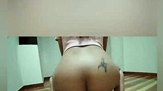 Tattooed Neighbor's Ass Tempts for Secret Homemade Thrusts