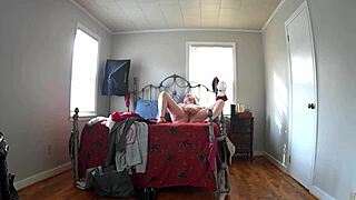 hidden cam WATCHES mature babe home from shopping try on clothes and masturbate hard