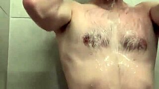 Intensely stroking huge cock solo at home